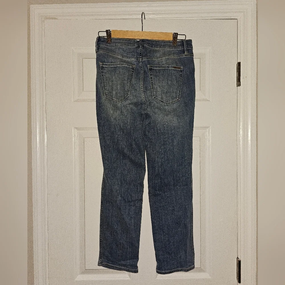 White House Black Market High Rise‎ Straight Denim Jeans Embellished Size 4